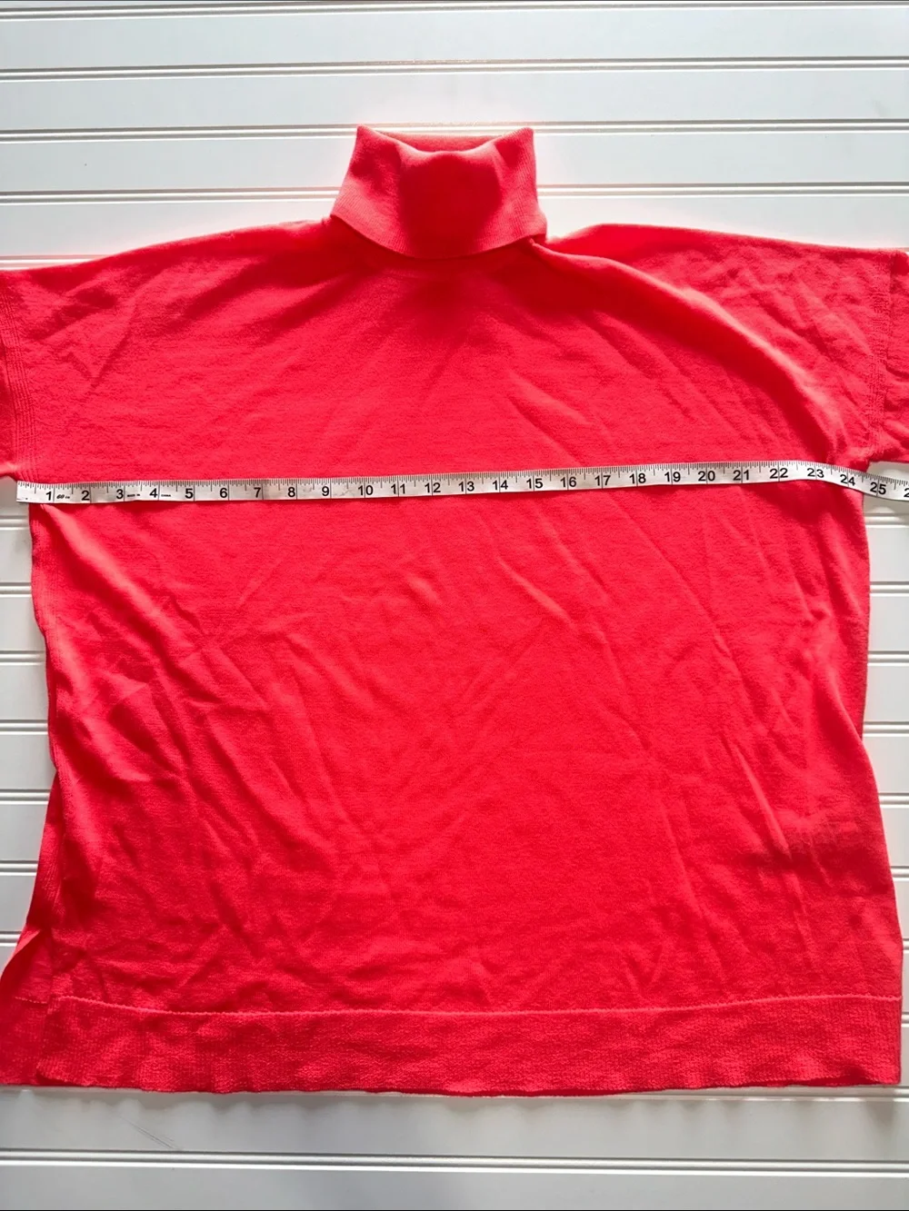 J.Crew 100% Merino Wool Tissue Turtleneck Sweater Coral Pink Medium